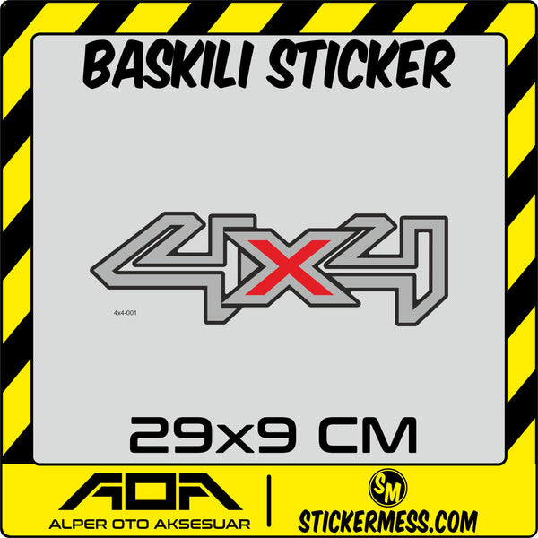 4x4 Gri 29x9 cm Sticker
