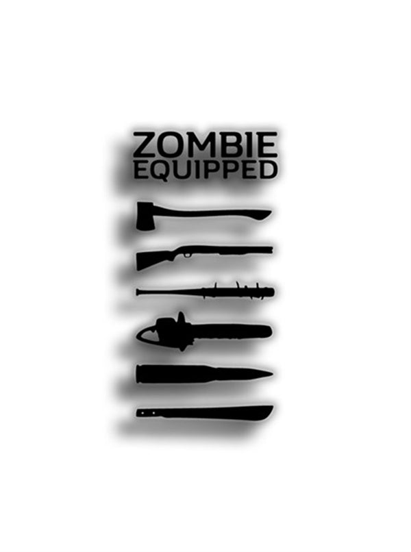Zombie Equipped 12x6 cm Siyah Sticker