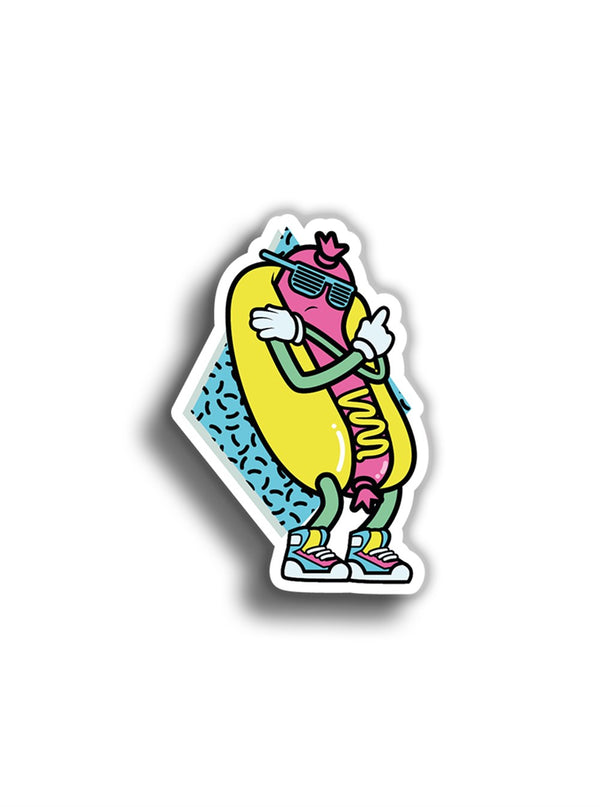 80's Hot Dog 8x5 cm Sticker