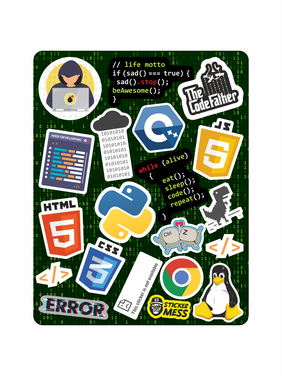 Programmer Pano Sticker 20x25 cm – Stickermess