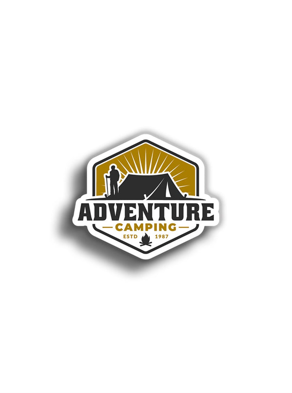 Adventure Camping 9x9 cm Sticker