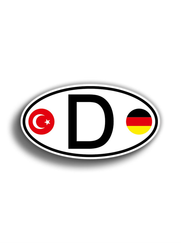 Almanya Türkiye 13x8 cm Sticker