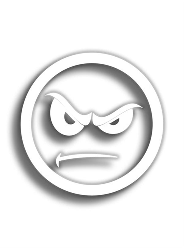 Angry Face 9x9 cm Siyah Sticker