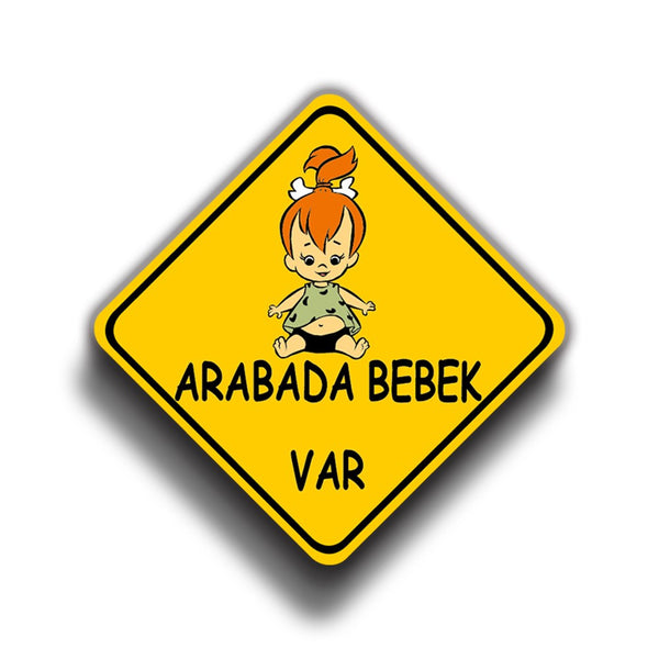 Arabada Bebek Var 9x9 cm Sticker