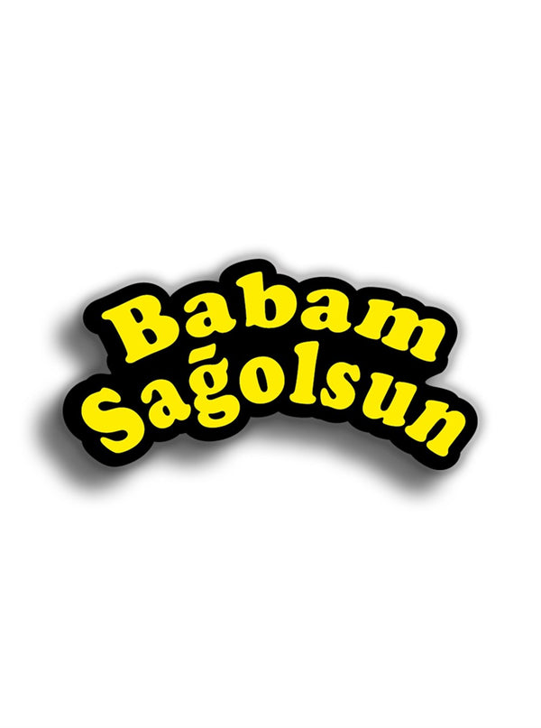 Babam Sağolsun Sarı 20x10 cm Sticker