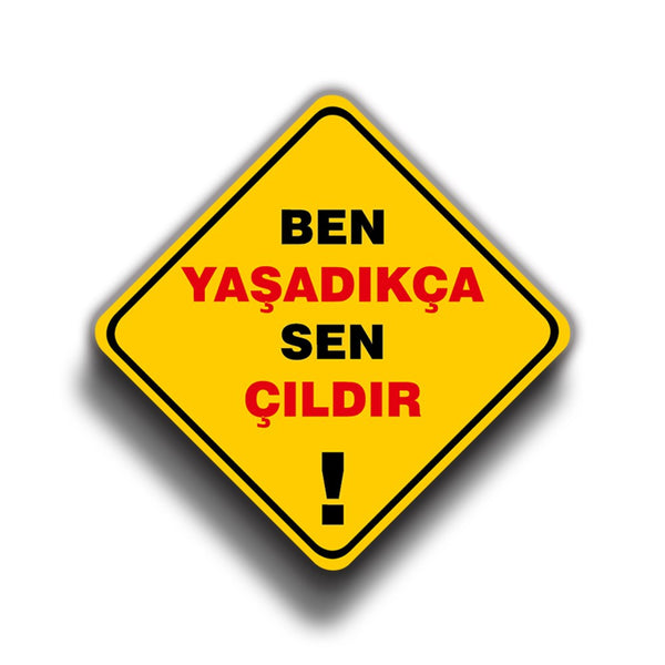 Ben Yaşadıkça Sen Çıldır 9x9 cm Sticker