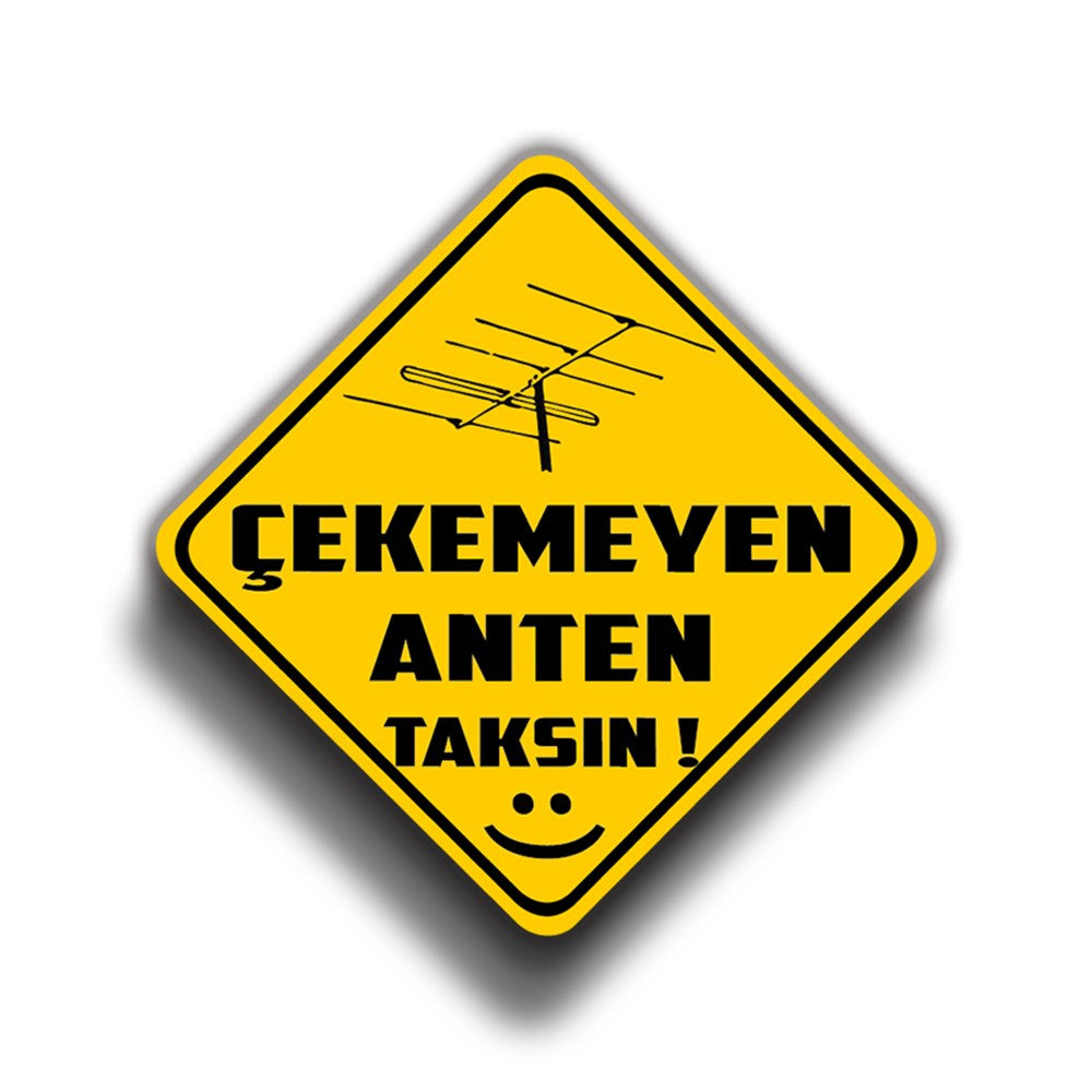 Çekemeyen Anten Taksın 9x9 cm Sticker – Stickermess