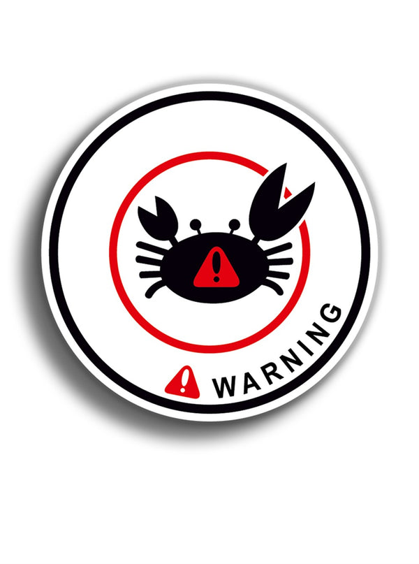 Crab Warning 9x9 cm Sticker