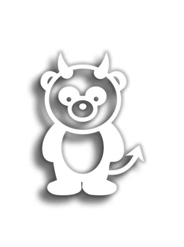 Devil Panda 11x8 cm Siyah Sticker