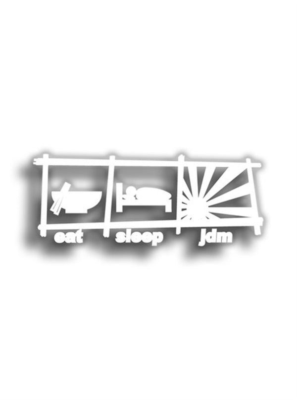 Eat Sleep JDM 10x4 cm Siyah Sticker