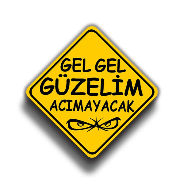 Gel Gel Güzelim Acımayacak 9x9 cm Sticker