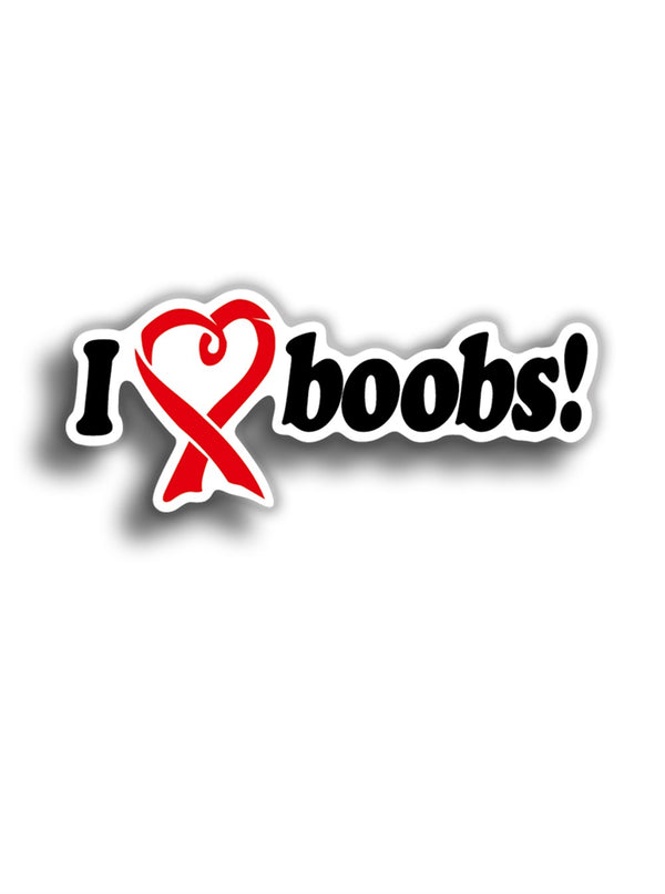 I Love Boobs 10x4 cm Sticker