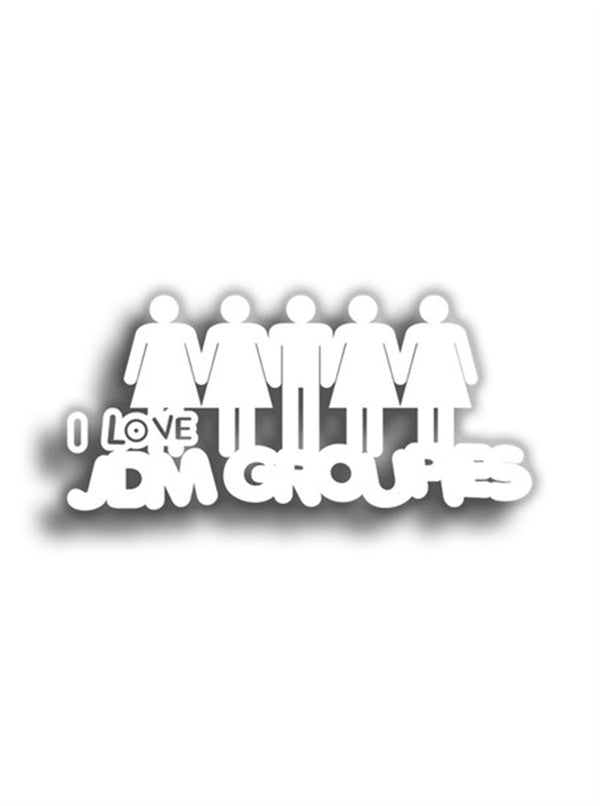 I Love JDM Groupies 9x4 cm Siyah Sticker