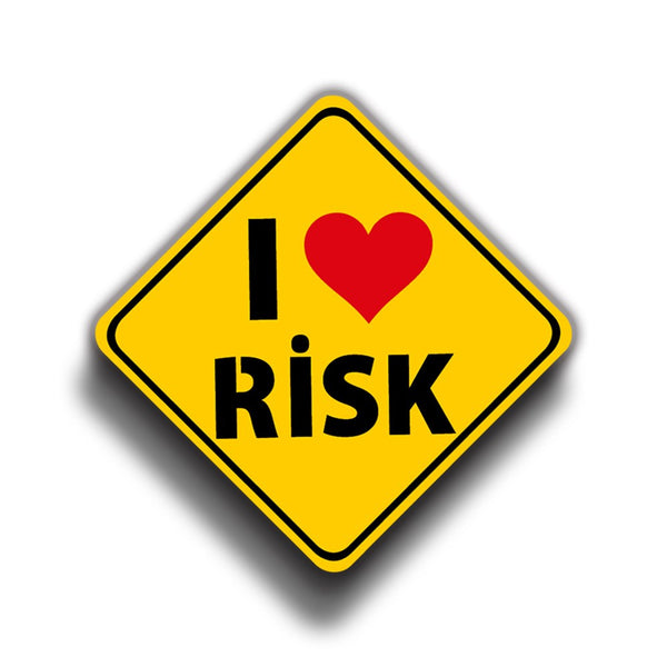 I Love Risk 9x9 cm Sticker