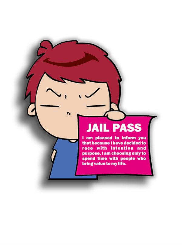 JAIL PASS 9x9 cm Sticker