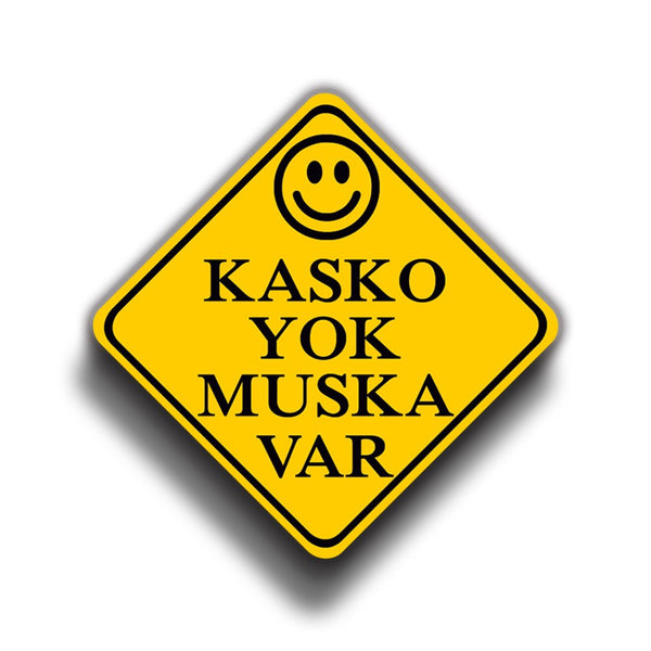 Kasko Yok Muska Var 9x9 cm Sticker