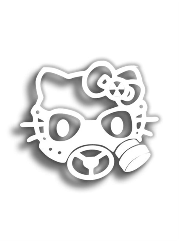 Kitty Gasmask 11x10 cm Siyah Sticker