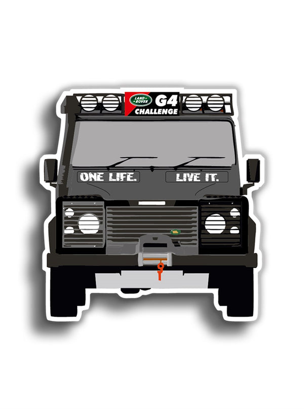 Land Rover Siyah One Life Live It 11x10 cm Sticker