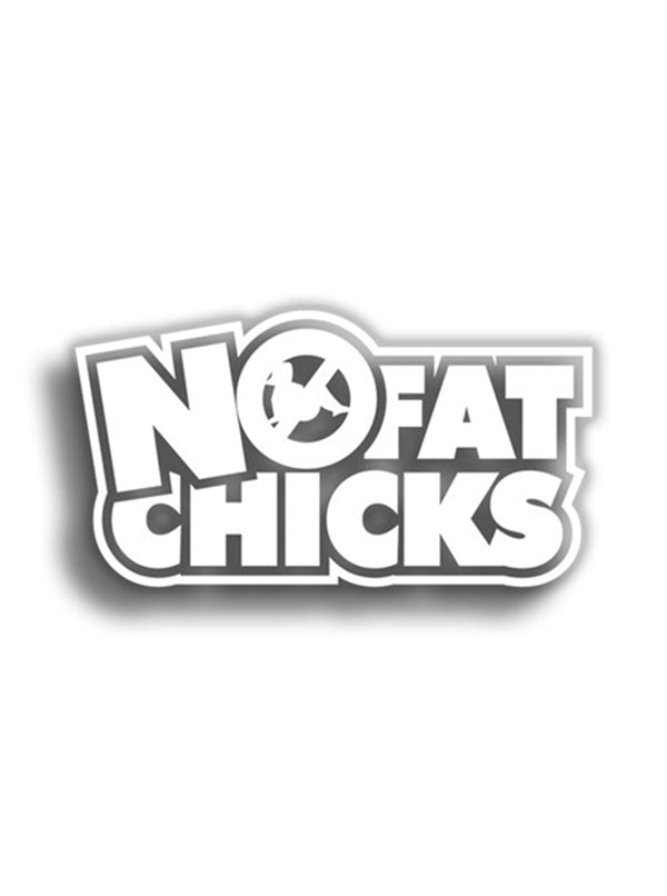 No Fat Chicks 10x5 cm Siyah Sticker