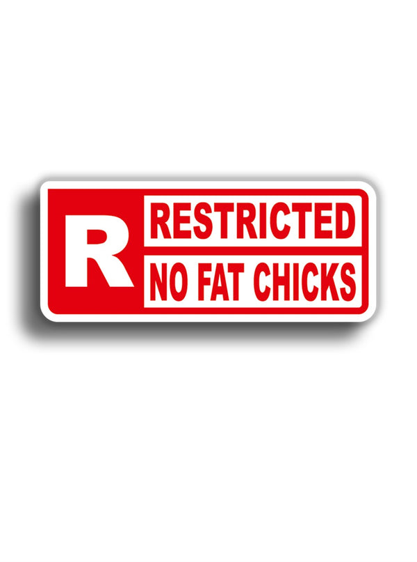 No Fat Chicks 10x4 cm Sticker