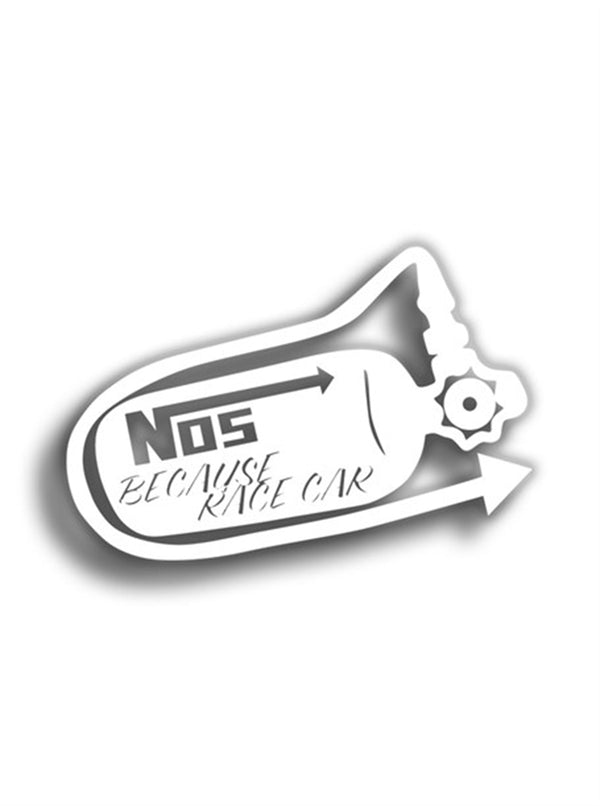 NOS Because Race Car 9x6 cm Siyah Sticker