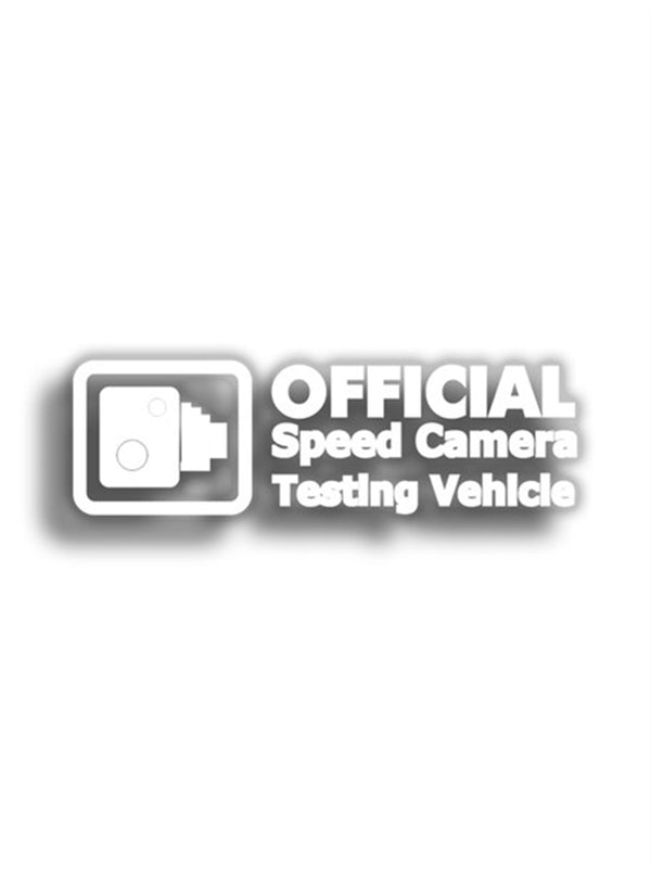 Official Speed Camera Testing Vehicle 10x3 cm Siyah Sticker