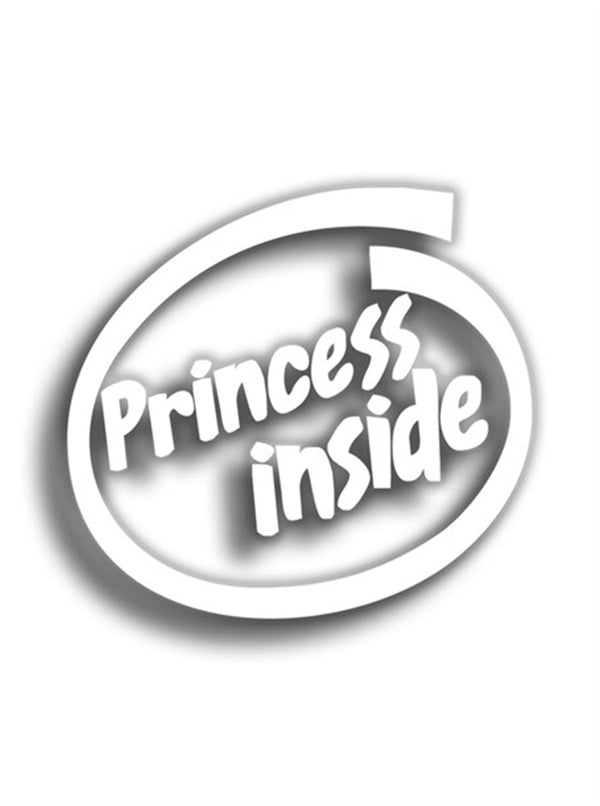Princess Inside 9x9 cm Siyah Sticker