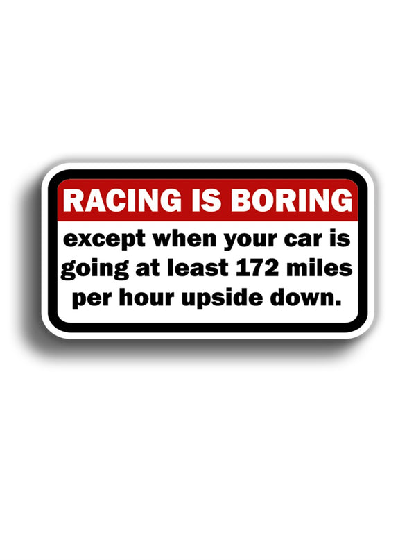 Racing iş Boring 12x6 cm Sticker