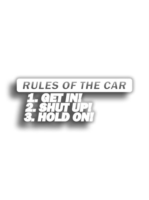 Rules Of The Car 10x4 cm Siyah Sticker