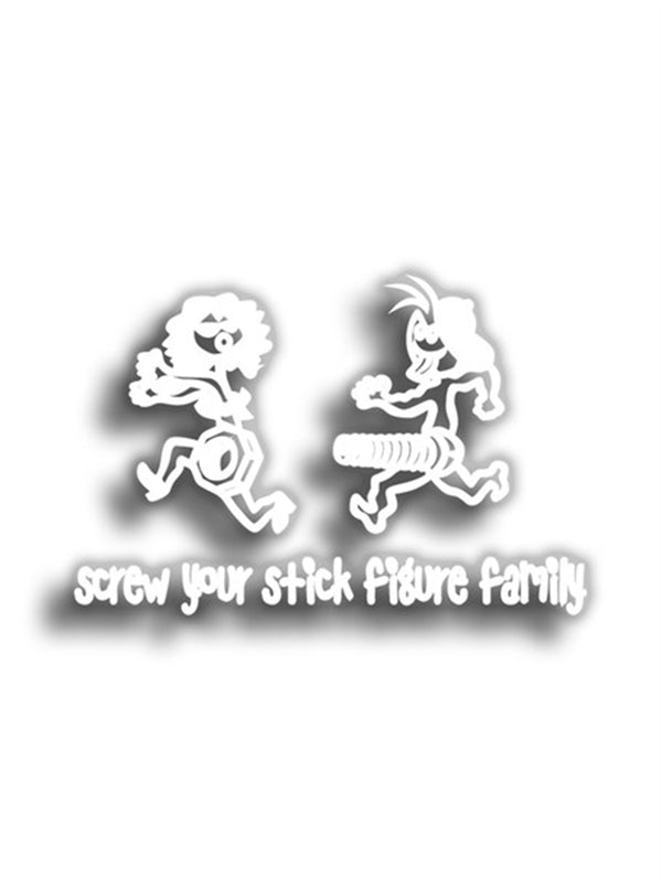 Screw Your Stick Figure Family 11x7 cm Siyah Sticker