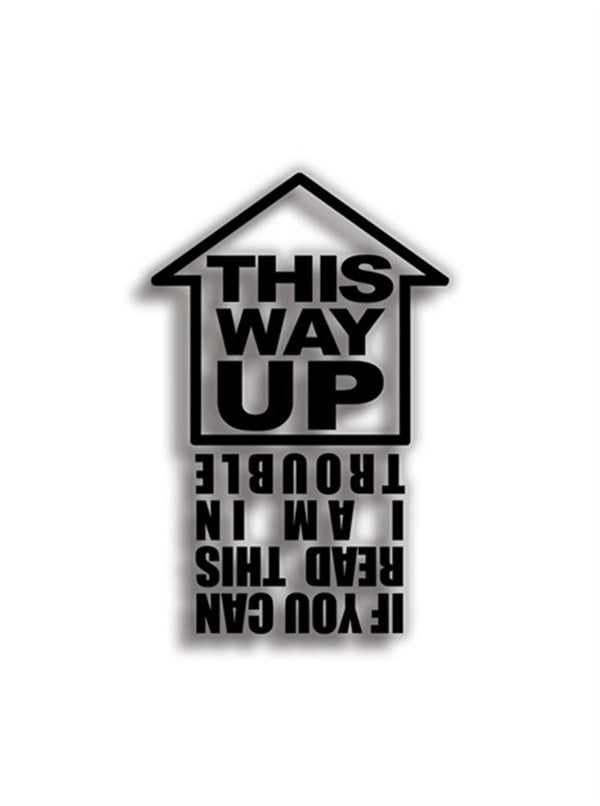 This Way Up 11x7 cm Siyah Sticker