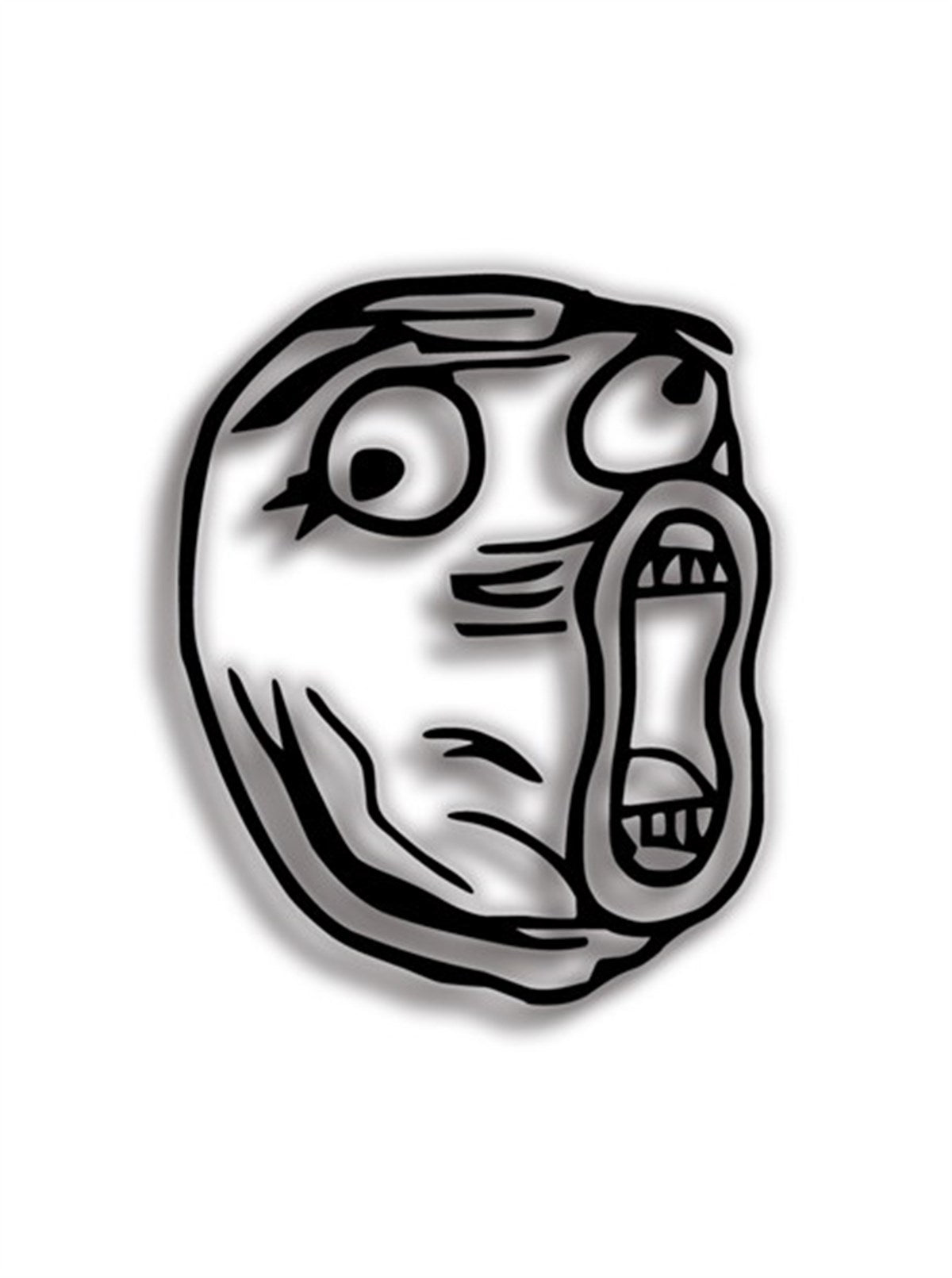 Troll Sticker Troll Face 10x8 cm Siyah Sticker – Stickermess