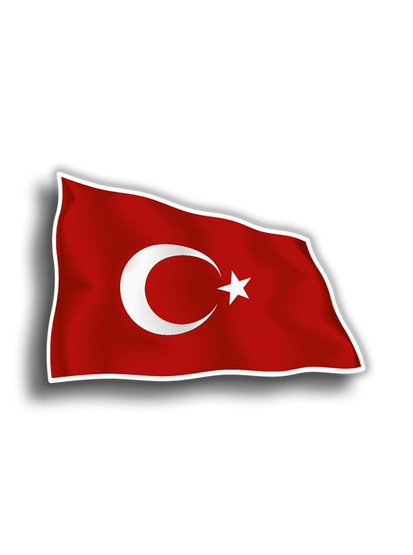 Türk Bayrağı Dalgalı 13x8 cm Sticker