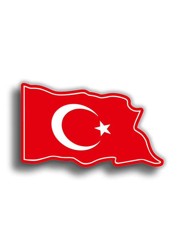 Türk Bayrağı Dalgalı 13x8 cm Sticker