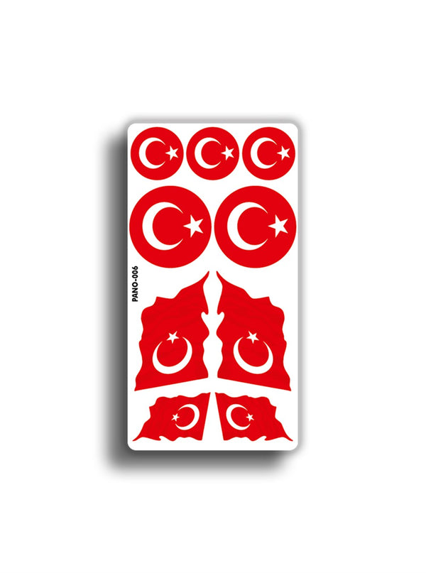 Türk Bayrağı Pano 23x12 cm Sticker