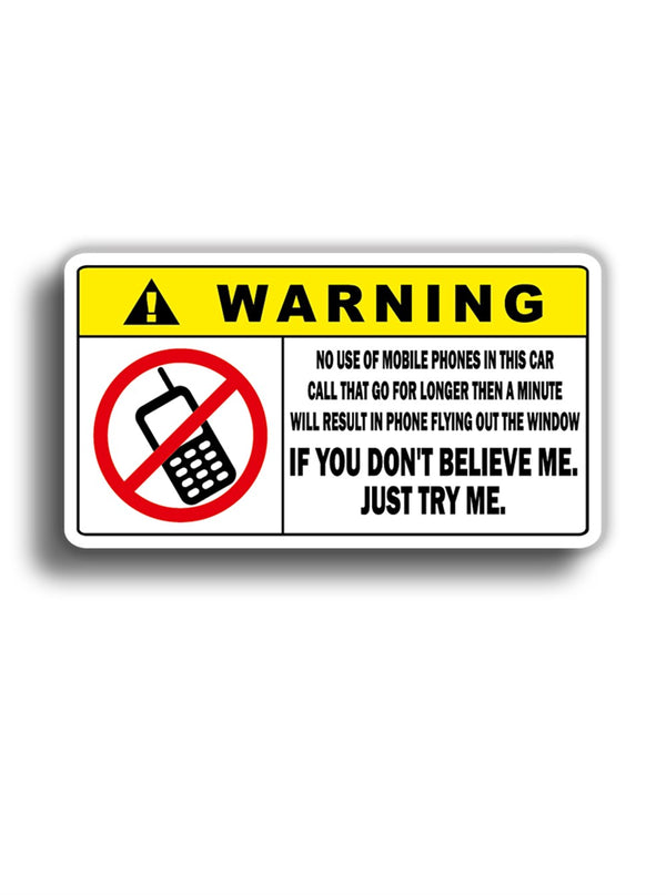 Warning Phone 11x6 cm Sticker