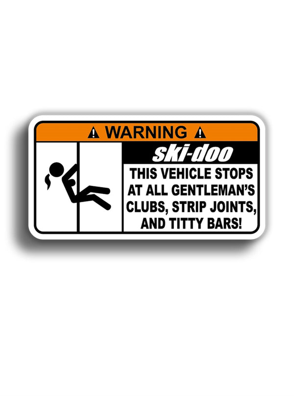 Warning ski-doo 11x6 cm Sticker