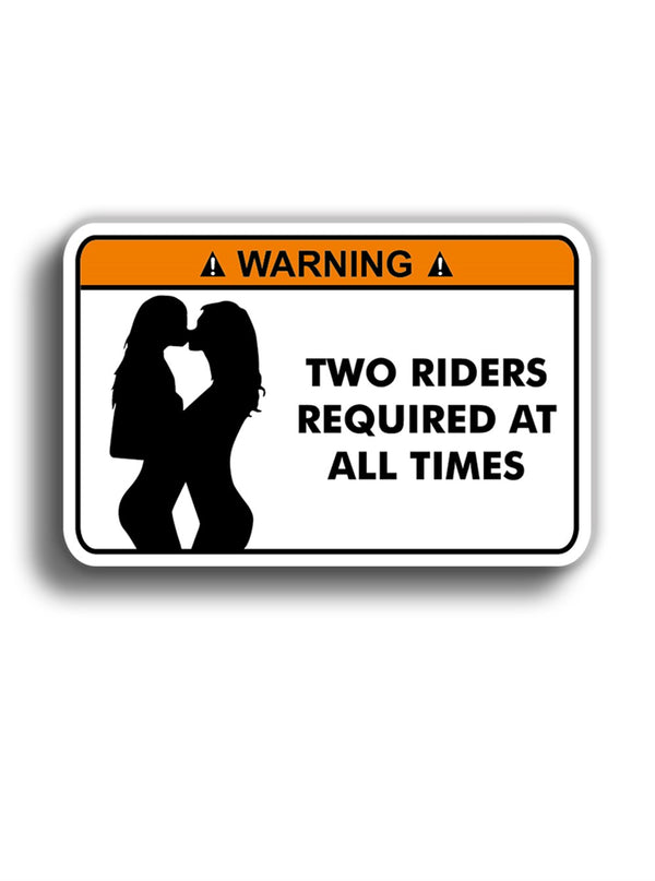 Warning Two Riders 11x7 cm Sticker